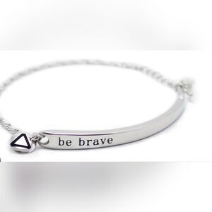 NWT Bravelets Be Brave Silver Tone & Burgundy Rosa Bracelet
